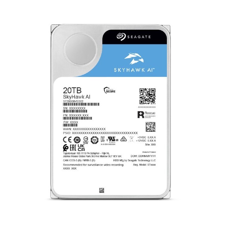 Dysk twardy HDD Seagate Skyhawk AI 20TB 3,5" SATA ST20000VE003