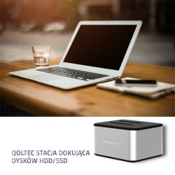 QOLTEC STACJA DOKUJĄCA DYSKÓW 2XHDD/SSD 2.5"/3.5" SATA | USB 3.0 | KLONOWANIE