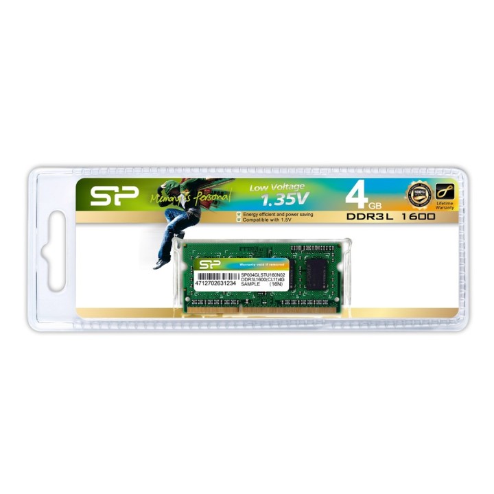 Pamięć RAM Silicon Power SODIMM DDR3 4GB (1x4GB) 1600MHz CL11 1.35V Low Voltage