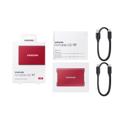 Dysk zewnętrzny SSD Samsung T7 (1TB USB 3.2 czerwony MU-PC1T0R/WW)