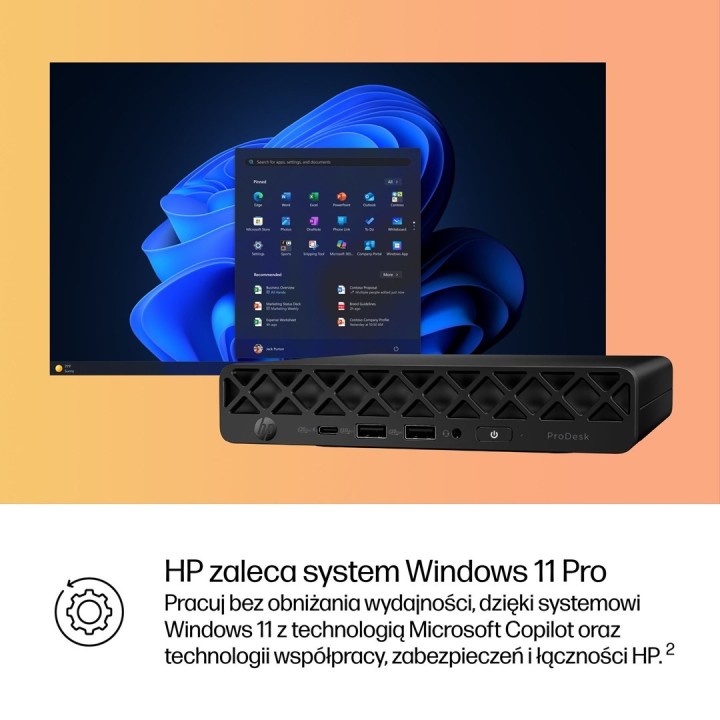 HP ProDesk 4 Mini G1i Ultra 7 265T 16GB DDR5 5600 SSD1TB Intel Graphics W11Pro 3Y OnSite