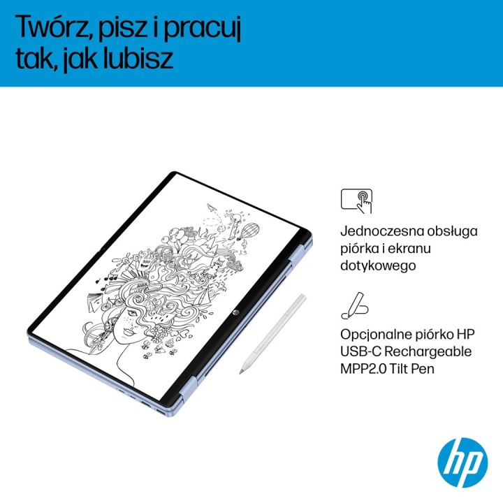 HP OmniBook 5 Flip 14-fp0004nw Core 5 120U 14"2K Touch IPS 300nits 16GB LPDDR5 5200 SSD512 Intel Graphics Cam 1080p 68Wh Win11