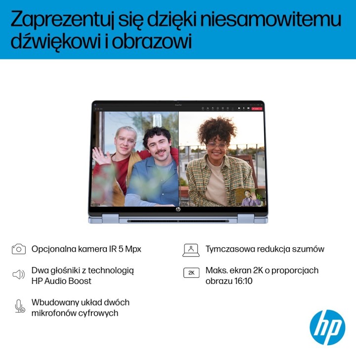 HP OmniBook 5 Flip 14-fp0004nw Core 5 120U 14"2K Touch IPS 300nits 16GB LPDDR5 5200 SSD512 Intel Graphics Cam 1080p 68Wh Win11