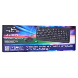 Zestaw klawiatura + mysz TITANUM AKRON TK109 (USB 2.0 kolor czarny optyczna 1600 DPI)