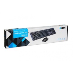 Zestaw klawiatura + mysz IBOX DESKTOP PRO KIT IKMS606W (USB 2.0 (US) kolor czarny optyczna 1200 DPI)