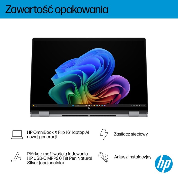 HP OmniBook X Flip 16-ar0016nw Ryzen AI 5 340 16.0"2K Touch OLED IPS 300nits AG 16GB LPDDR5X SSD1TB Radeon 840M Cam 5MPx + IR