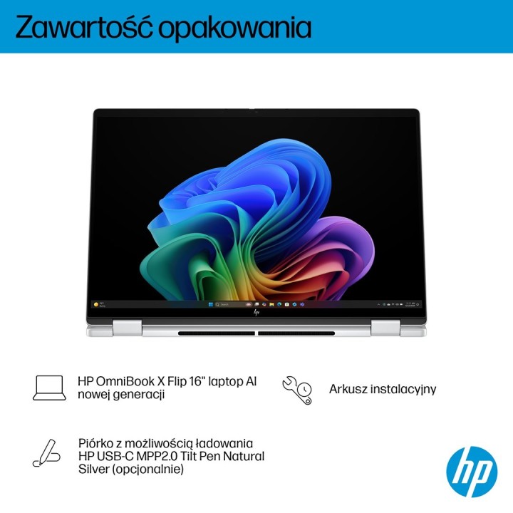 HP OmniBook X Flip 16-as0003nw Ultra 7 258V 16.0"3K Touch OLED IPS 120Hz 300nits AG 32GB LPDDR5X SSD1TB Arc 140V Cam 5MPx + IR