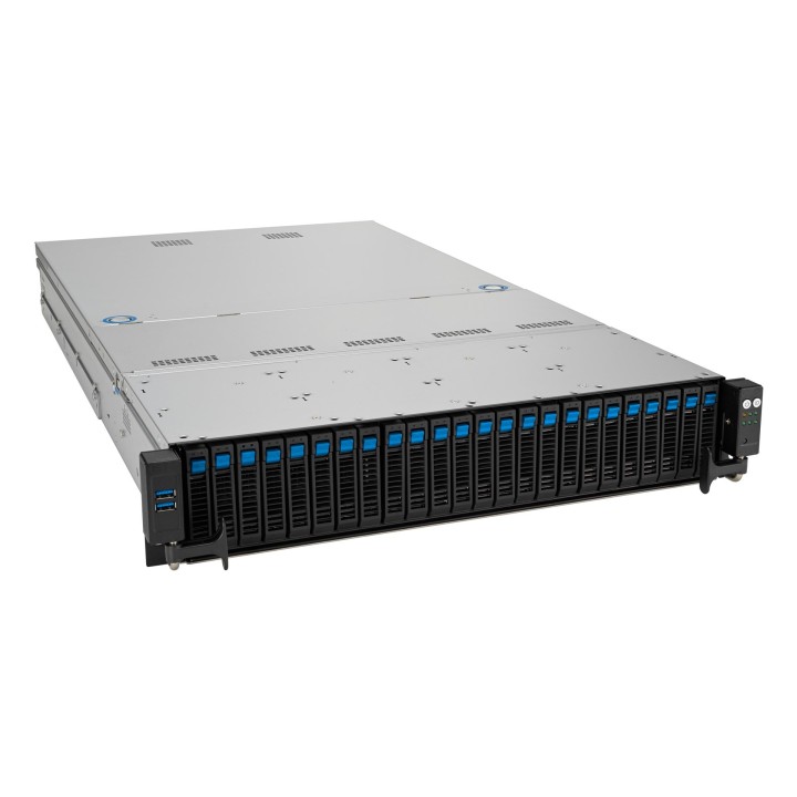 Platforma Asus Rack (2U) RS520A-E12-RS24U AMD Epyc 9004 (24x NVMe, 2xM.2, 2x10Gbe, IPMI, 1+1 1600W)
