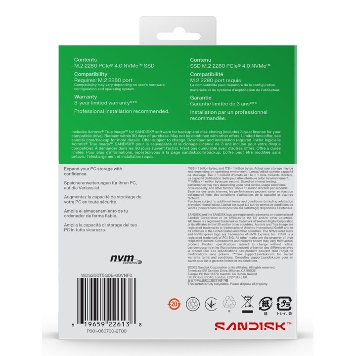 SSD WD Green SN3000 2TB NVMe WDS200T4G0E