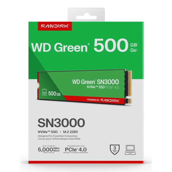 SSD WD Green SN3000 500GB NVMe WDS500G4G0E