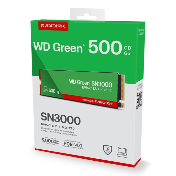 SSD WD Green SN3000 500GB NVMe WDS500G4G0E