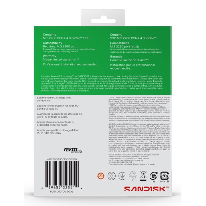 SSD WD Green SN3000 500GB NVMe WDS500G4G0E