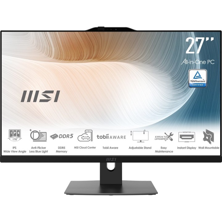 MSI AIO Modern AM272P 1M-1098EU Core5-120U 27" IPS LED FHD Non-Touch Anti-Glare 8GB SSD500GB M.2 AX211 WiFi 6E Windows 11 Pro