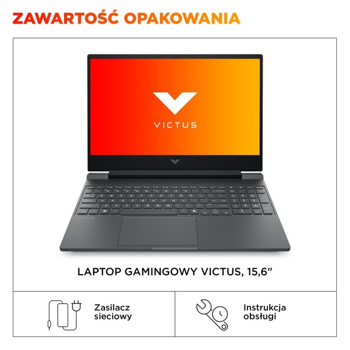 HP Victus 15-fb3231nw Ryzen 7 7445HS 15,6"FHD IPS 144Hz 300nits AG 16GB DDR5 5600 SSD512 RTX4050_6GB Cam 720p 70Wh Win11 Gray 2Y