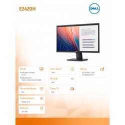 Dell Monitor E2420H 24 cale LED IPS 1920x1080 VGA/DP/3Y PPG