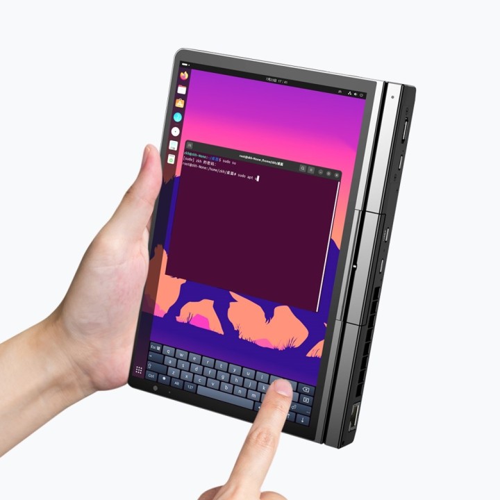 Laptop GPD-Pocket-4 Ryzen 7 8840U/8" WQXGA (2560x1600) Touchscreen 144Hz IPS/x360/LAN/16GB/SSD 1TB/BT/BLKB/FPR/x360/Radeon 780M