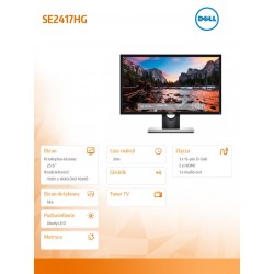 Dell Monitor 23.6 SE2417HG Gaming LED Full HD (1920 x 1080) /16:9/2xHDMI/VGA/3Y NBD