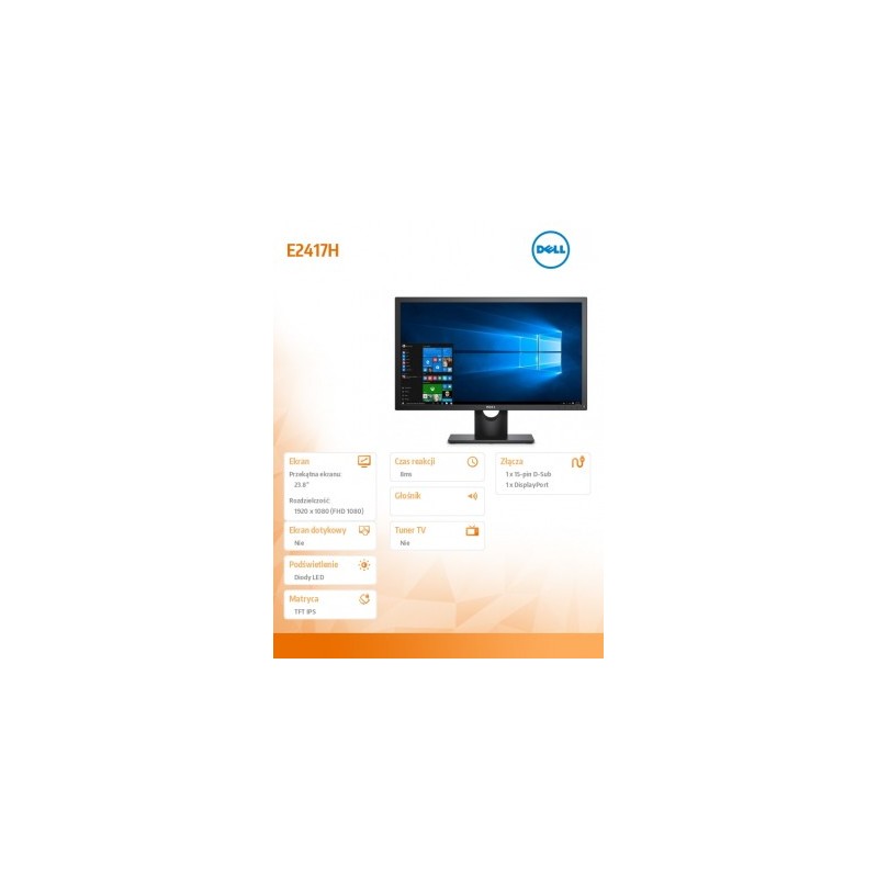 Dell Monitor 23.8 E2417H IPS LED FullHD (1920x1080) /16:9/VGA/DP(1.2 ...