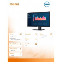 Dell Monitor E2420HS 24 cale LED IPS 1920x1080 VGA/HDMI/3Y