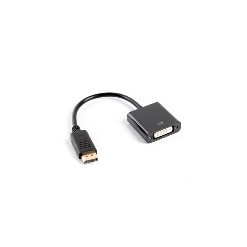 Adapter Lanberg AD-0007-BK (DisplayPort M - DVI-D F 0,10m kolor czarny)
