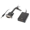 Adapter Lanberg AD-0021-BK (D-Sub (VGA), Mini Jack M - HDMI F 0,20m kolor czarny)