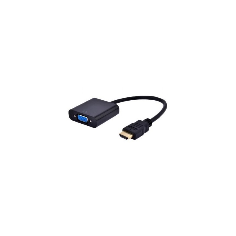 Adapter GEMBIRD A-HDMI-VGA-03 (HDMI M - D-Sub (VGA) F 0,15m kolor czarny)