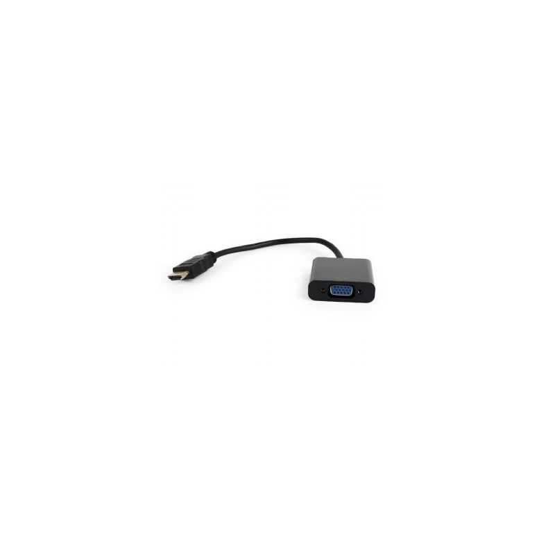 Adapter GEMBIRD A-HDMI-VGA-04 (HDMI M - D-Sub (VGA) F 0,15m kolor czarny)