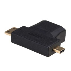 Adapter Akyga AK-AD-23 (HDMI F - Micro HDMI, Mini HDMI M kolor czarny)