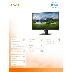 Dell Monitor E2720H 27 cali LED IPS 1920x1080/VGA/DP/3Y