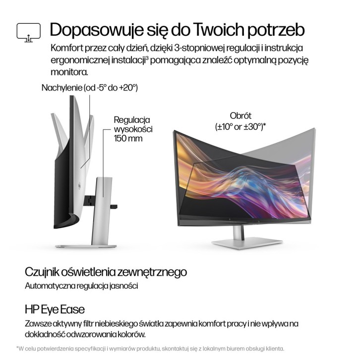 Monitor HP LED 37,5” S7 Pro 738pu (8K167AA) Curved IPS WQHD+ HDR400 RJ-45 ThunderBolt 4