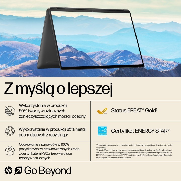 HP Spectre x360 16-aa0233nw Ultra 7 155H 16" 2.8K Touch OLED 120Hz AG 16GB DDR5 6400 SSD1TB RTX 4050_6GB Cam 9MP 83Wh W11Pro 2Y
