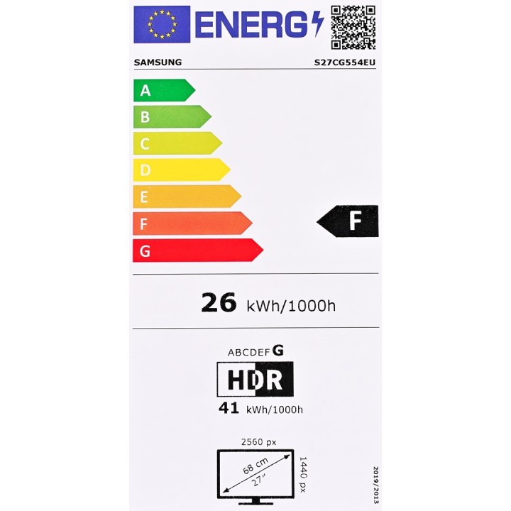 MONITOR SAMSUNG LED G5 27" LS27CG554EUXEN 165 Hz