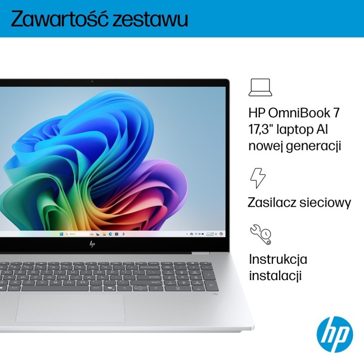 HP OmniBook 7 17-dc0219nw Ultra 5 226V 17.3"FHD Touch IPS 400nits Glare 16GB LPDDR5X SSD1TB Arc 130V Cam 5MP+IR 83Wh Win11 Ice