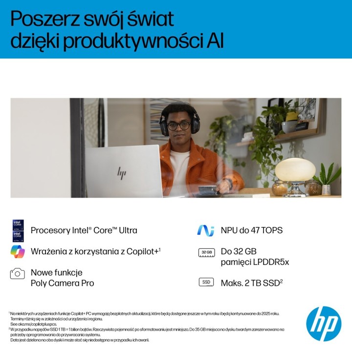 HP OmniBook 7 17-dc0219nw Ultra 5 226V 17.3"FHD Touch IPS 400nits Glare 16GB LPDDR5X SSD1TB Arc 130V Cam 5MP+IR 83Wh Win11 Ice
