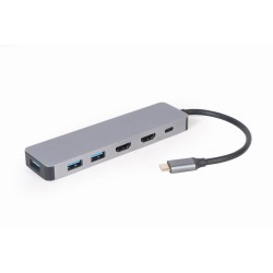 GEMBIRD MULTI ADAPTER USB TYP-C 3W1 SREBRNY HUB USB, HDMI, PD (100W)