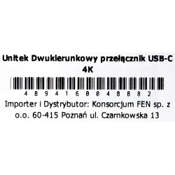 UNITEK PRZEŁĄCZNIK USB-C 4K 144HZ, DWUKIERUNKOWY