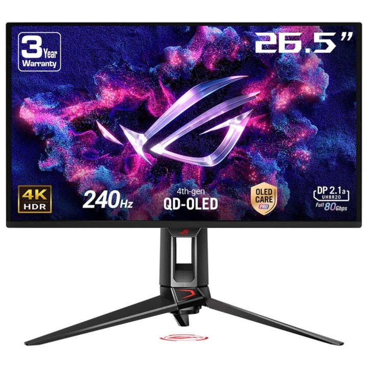 ASUS ROG Swift OLED PG27UCDM gaming monitor ? 27-inch (26.5-inch viewable) 4K QD-OLED panel, 240Hz, 0.03ms (GTG), OLED