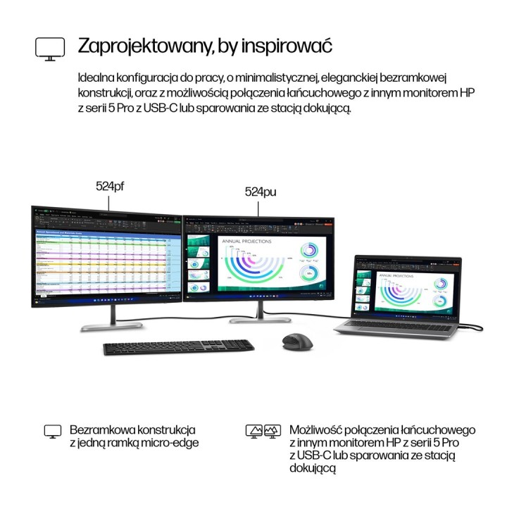 MONITOR HP LED 23,8” S5 Pro 524pf (9D9L6UT)