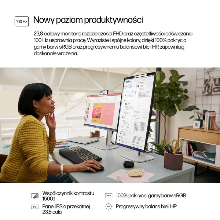 MONITOR HP LED 23,8” S5 Pro 524pf (9D9L6UT)