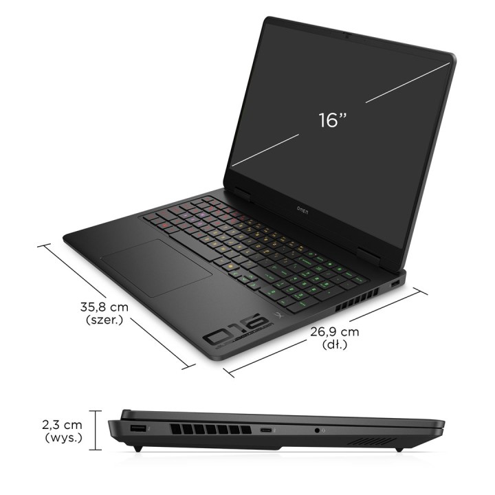 HP Omen 16-am0022nw i7-14650HX 16.0"2K LBL IPS 165Hz 400nits AG 32GB DDR5 5600 SSD1TB GeForce RTX 5060 8GB Cam1080p+IR 70Wh