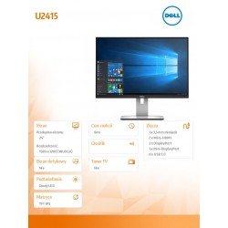 Dell Monitor 24.1 U2415 WUXGA (1920x1200) 16102xHDMI(MHL)DPDP out(MST)mDP6xUSB 3.05Y PPG