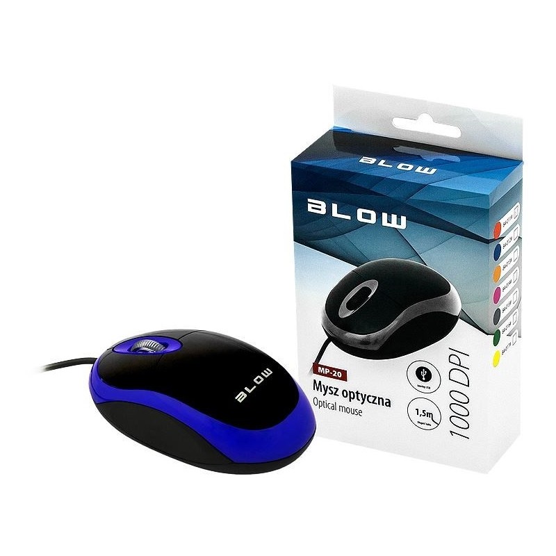 Mysz BLOW Mp-20 84-012 (optyczna 1000 DPI kolor niebieski)