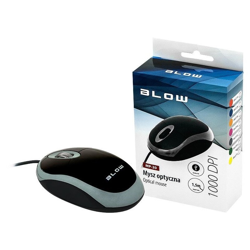 Mysz BLOW MP-20 84-015 (optyczna 1000 DPI kolor szary)