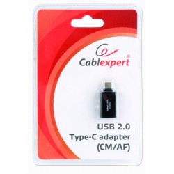 Adapter GEMBIRD A-USB2-CMAF-01 (USB typu C M - USB 2.0 F kolor czarny)