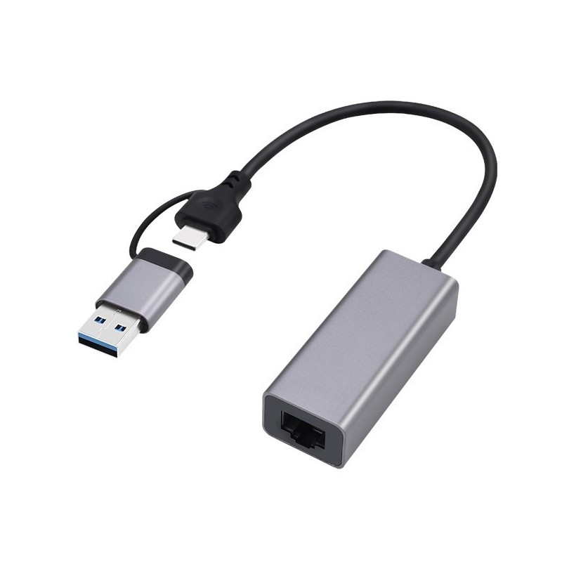 GEMBIRD ADAPTER USB TYP 3.1 + USB-C - LAN RJ45 GIGABIT 15CM