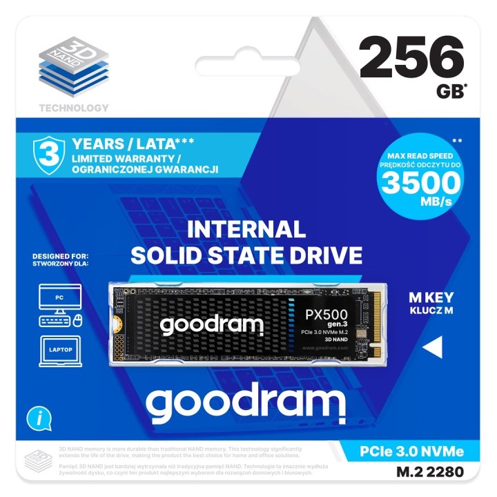 SSD GOODRAM PX500 GEN.3 PCIe 3x4 256GB M.2 2280 RET