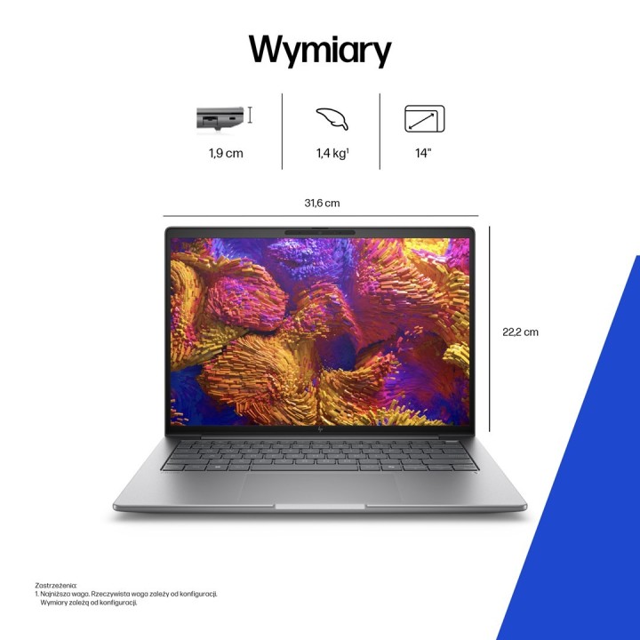 HP ZBook 8 G1ak 14 Ryzen AI 7 PRO 350 14.0"WUXGA IPS 400nits AG 16GB DDR5 5600 SSD1TB Radeon 860M Cam IR 5 MPx 62Wh W11Pro 3Y