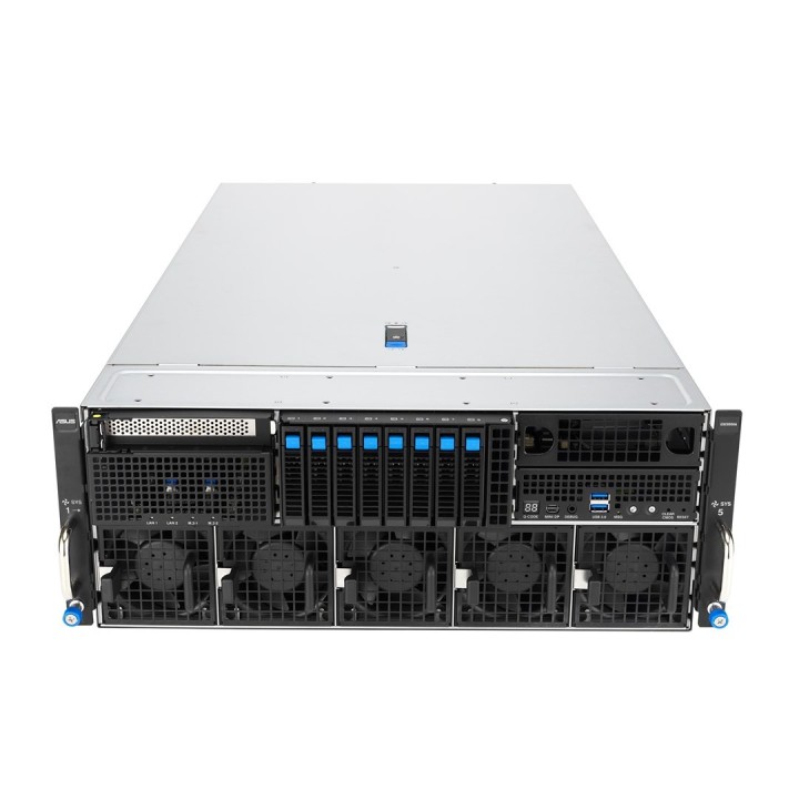 Platforma Asus Rack (4U) ESC8000A-E13P AMD EPYC 9005 (8xNVMe, 2xM.2, 2x10Gbe, IPMI, 3200W)