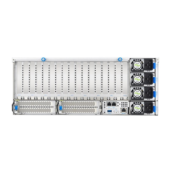 Platforma Asus Rack (4U) ESC8000A-E13P AMD EPYC 9005 (8xNVMe, 2xM.2, 2x10Gbe, IPMI, 3200W)
