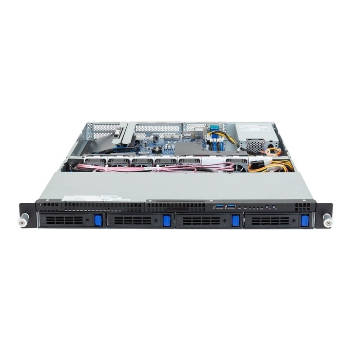 Platforma Gigabyte Rack (1U) R123-X00-AA01 Intel E-24XX (4x 3,5" SATA HS, 1xM.2, 2x1Gbe, IPMI, 1x400W)